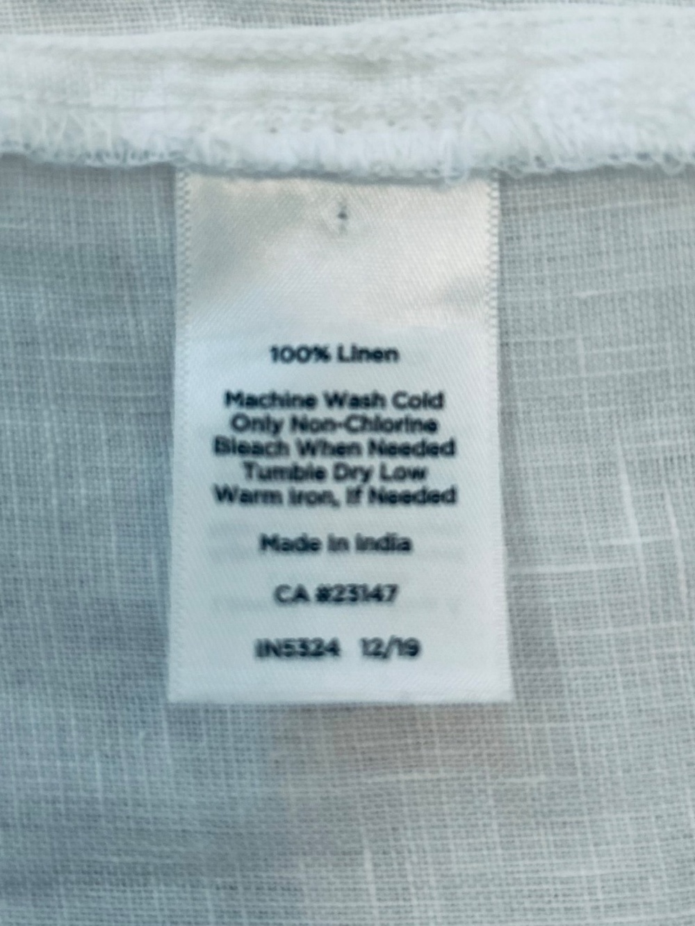 Talbots 3/4 Sleeve White Linen Popover, Size XL - Picture 4 of 4